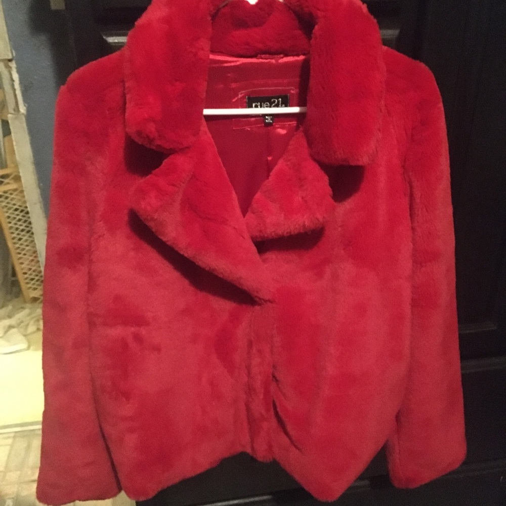Rue 21 Fluffy Red Coat